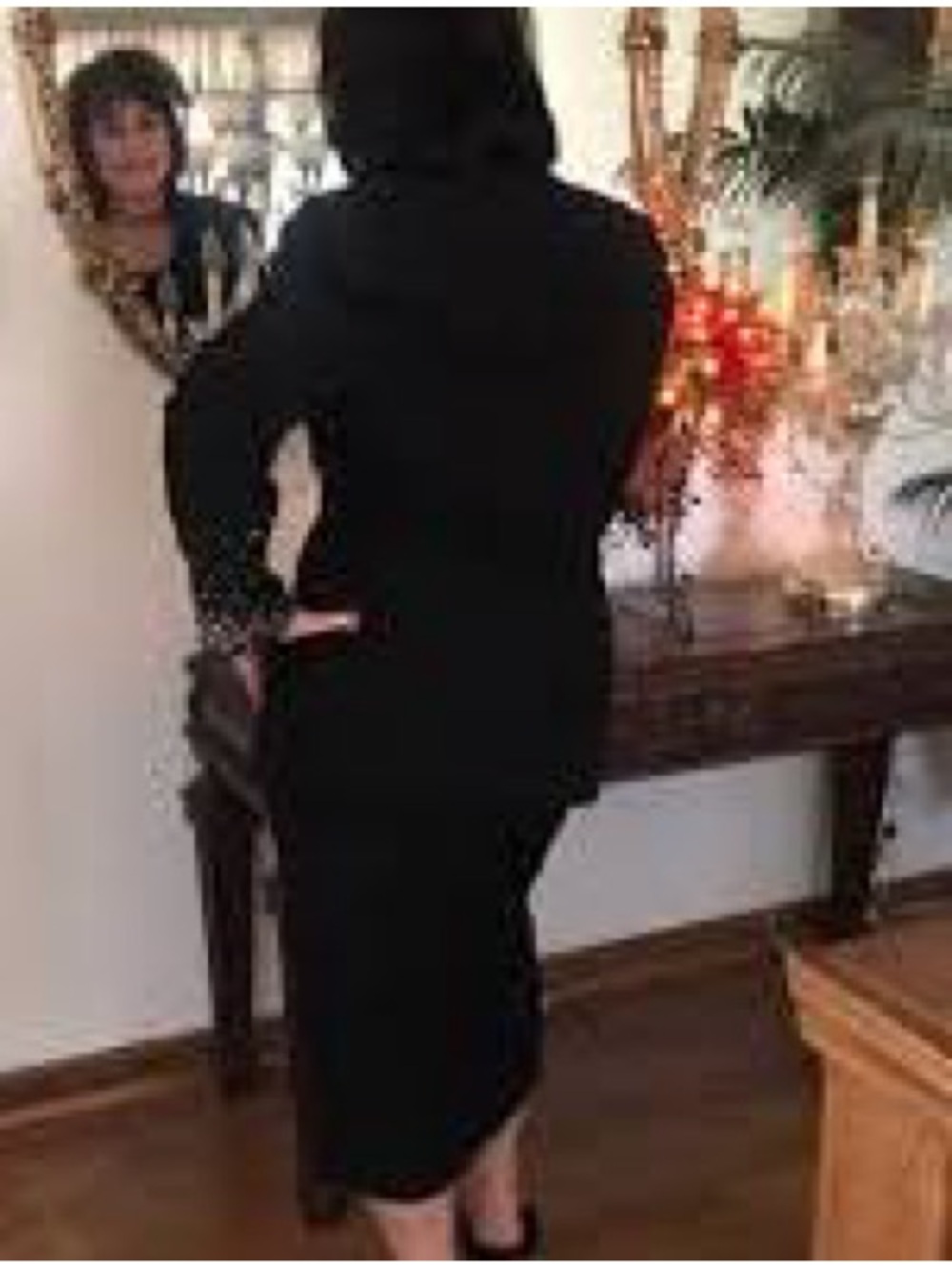 SOLINI 3PC quiet Luxury black First Lady Skirt Suit w Rhinestones Plus SZ 24 - Picture 2 of 13